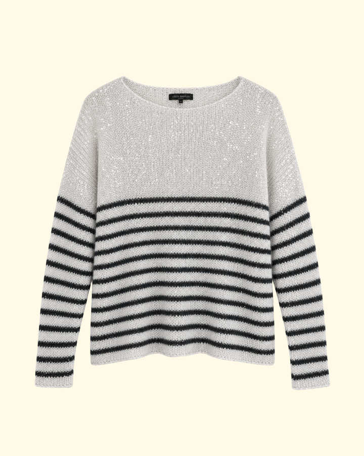 Mohair/Silk Sparkle Sweater | Stripe
