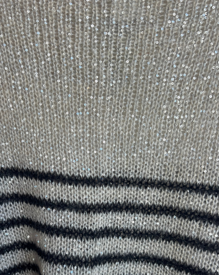Mohair/Silk Sparkle Sweater | Stripe