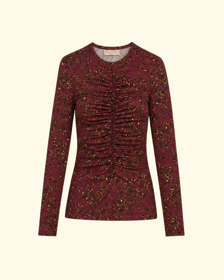 Asha LS Jersey Top | Claret Floral