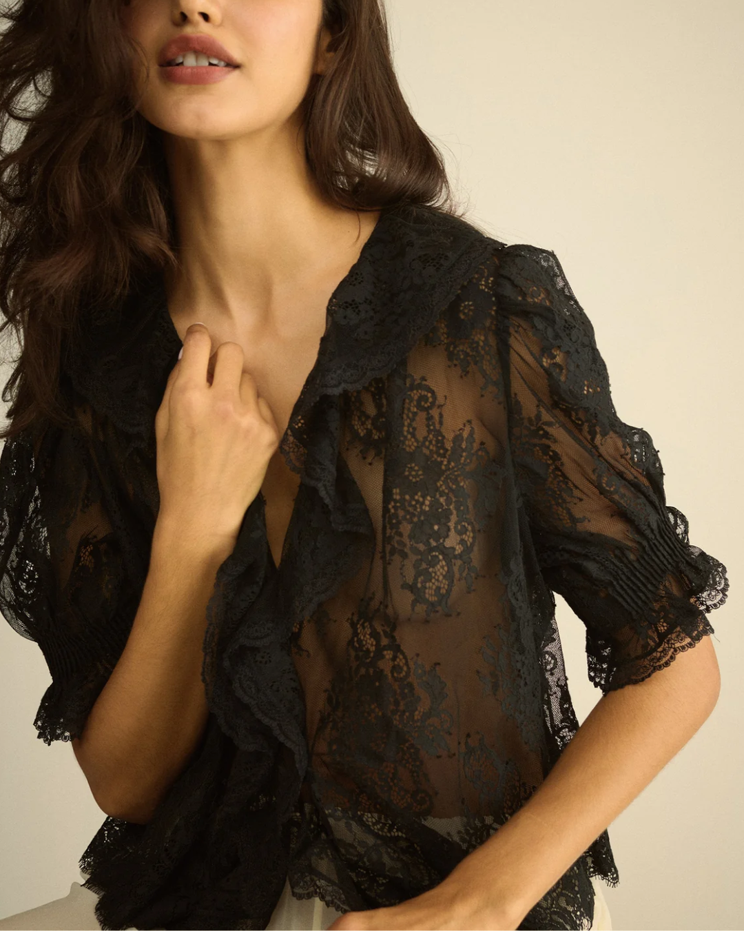 Henri Lace Top | Black