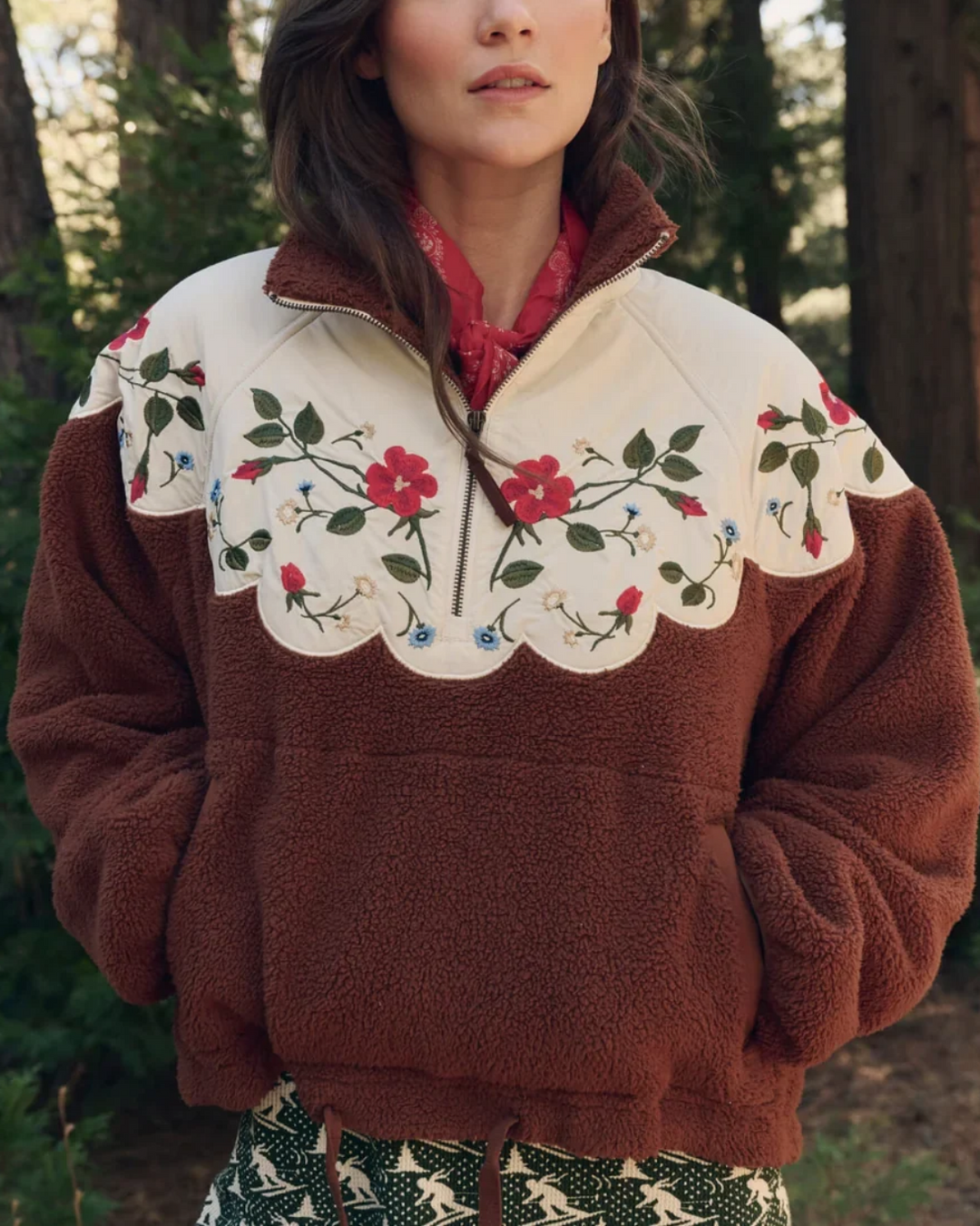 The Plush Wildflower Pullover | Chestnut