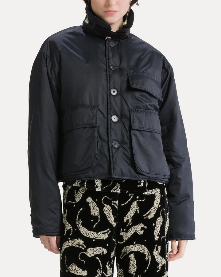Nylon Cropped Jacket | Night