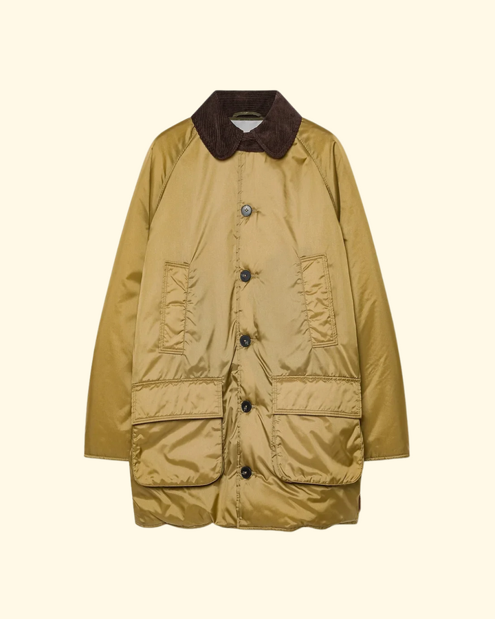 Nylon Midi Jacket | Gold