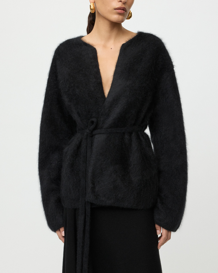 Brushed Cardigan | Black