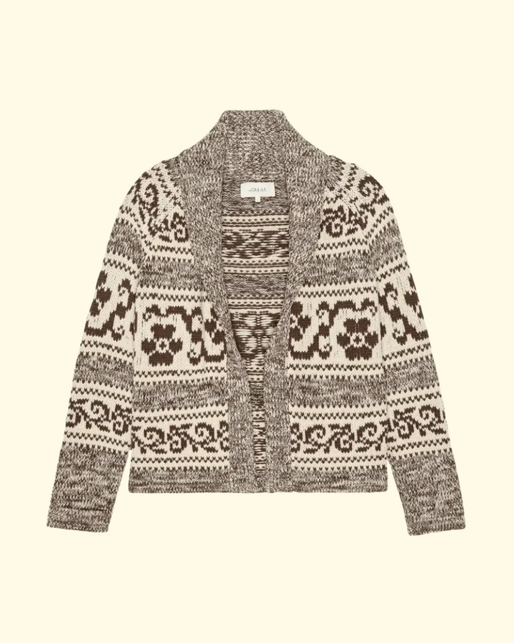 The Nordic Flower Lodge Cardigan | Marled Chestnut