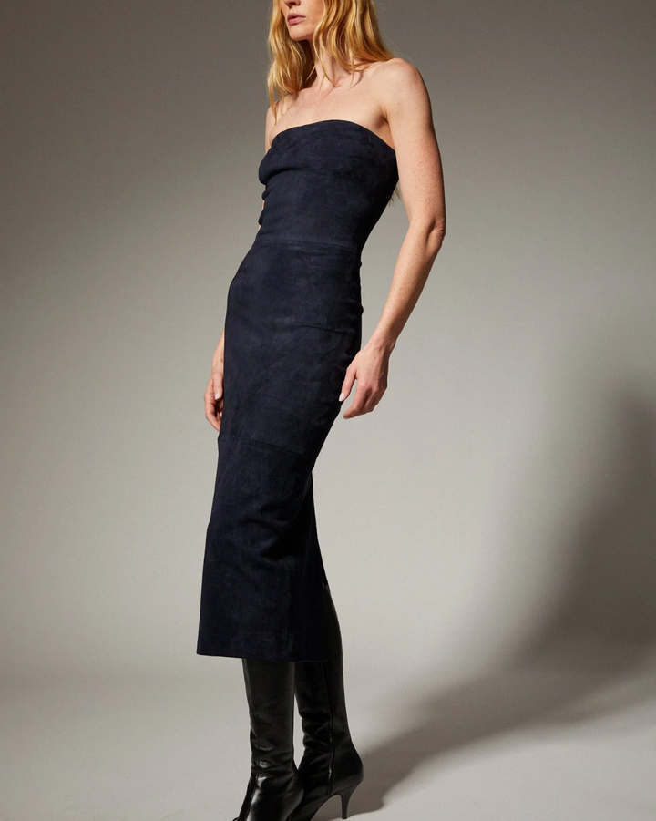 Suede Tube Dress | Marine