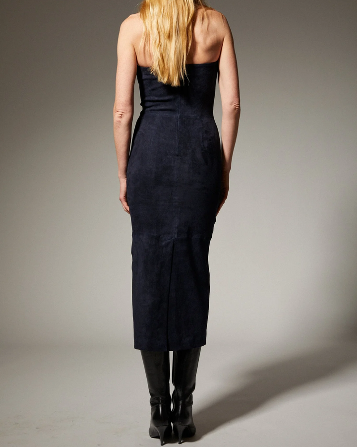 Suede Tube Dress | Marine