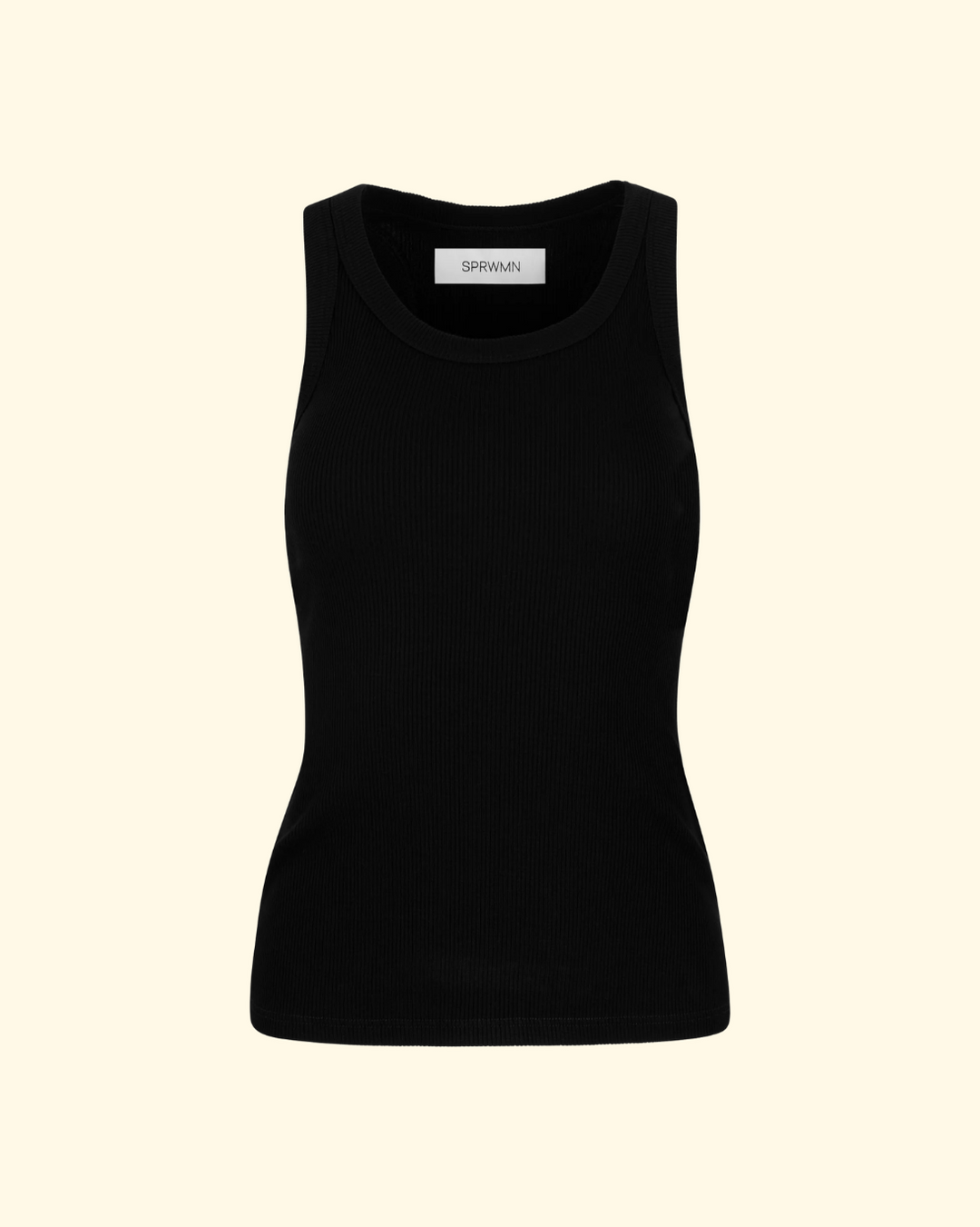 Rib Fitted Scooped Tank | Black