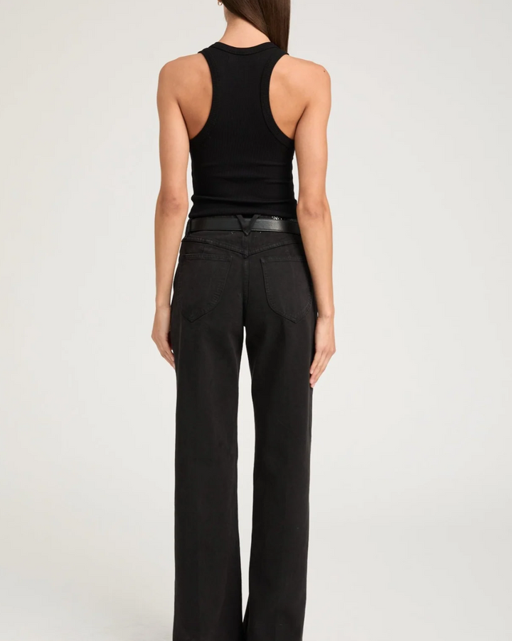 Rib Fitted Scooped Tank | Black