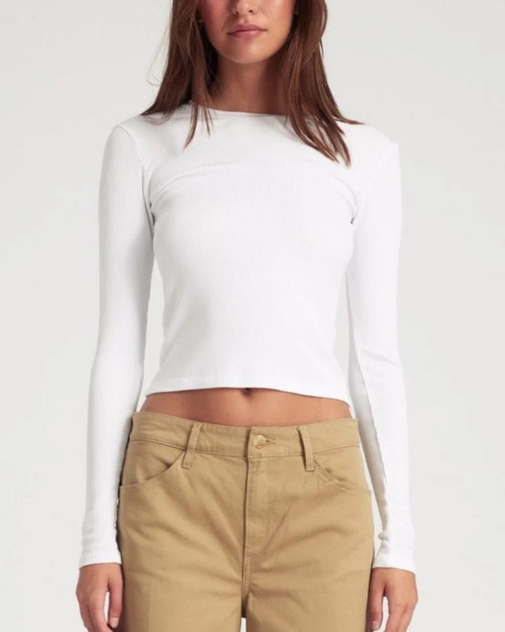 Rib L/S Baby Tee | White