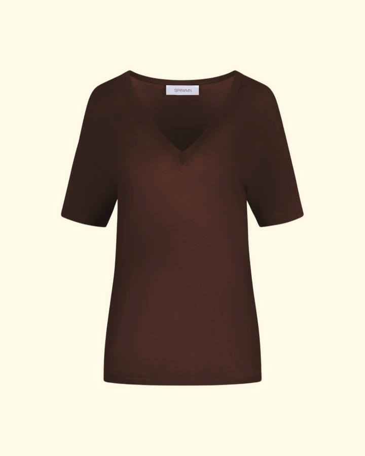 S/S V Neck Tee | Americano