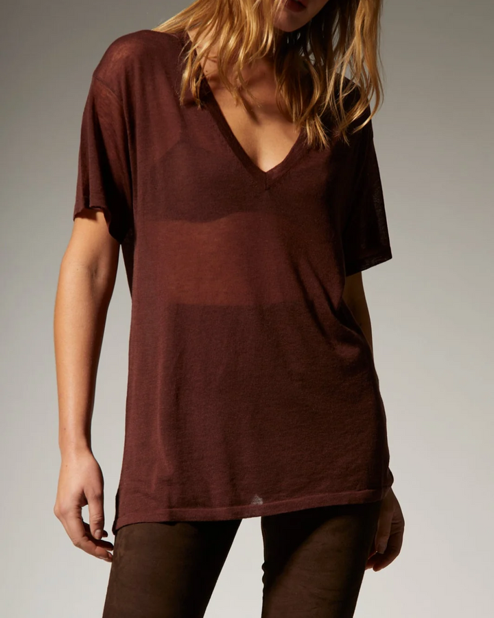 S/S V Neck Tee | Americano