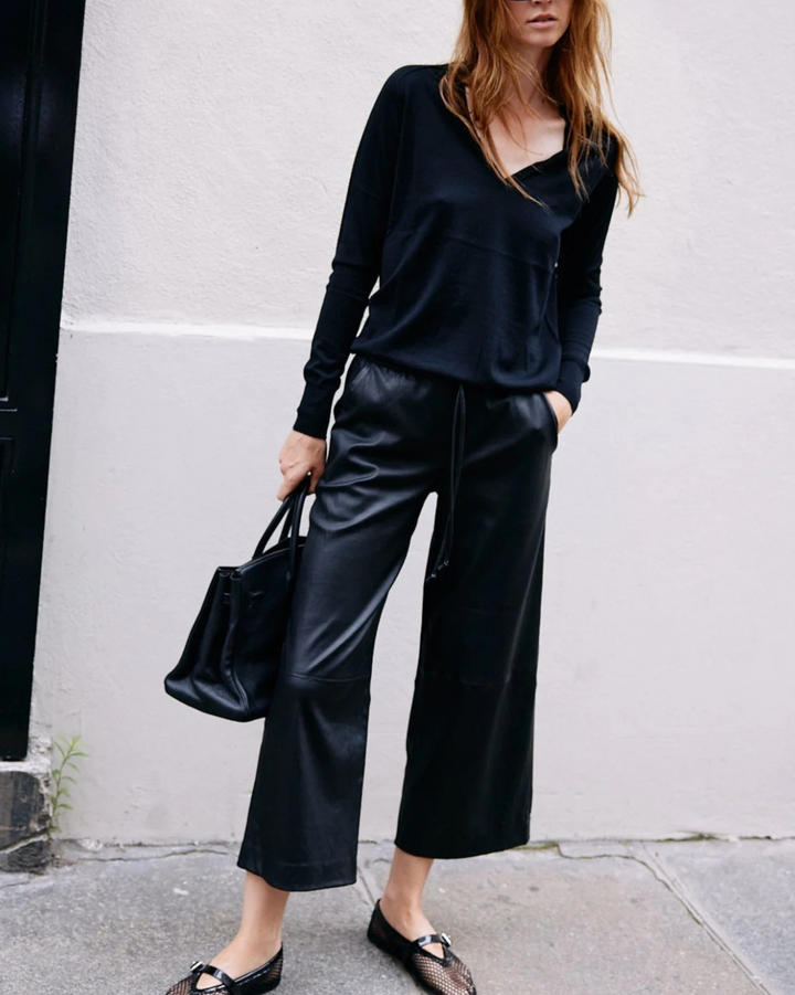 Cropped Baggy Trouser | Black