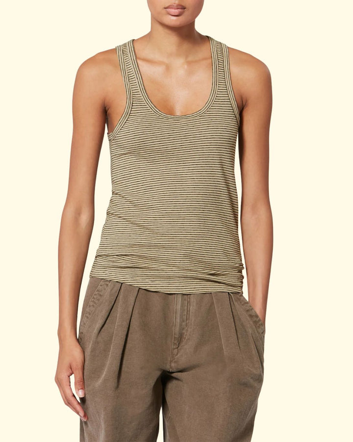 Thea Tank | Black/Beige
