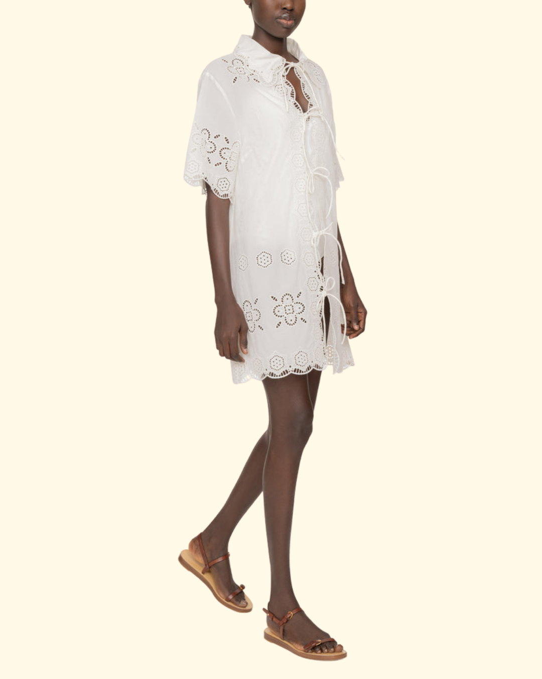 Babette Eyelet Swim Coverup | White