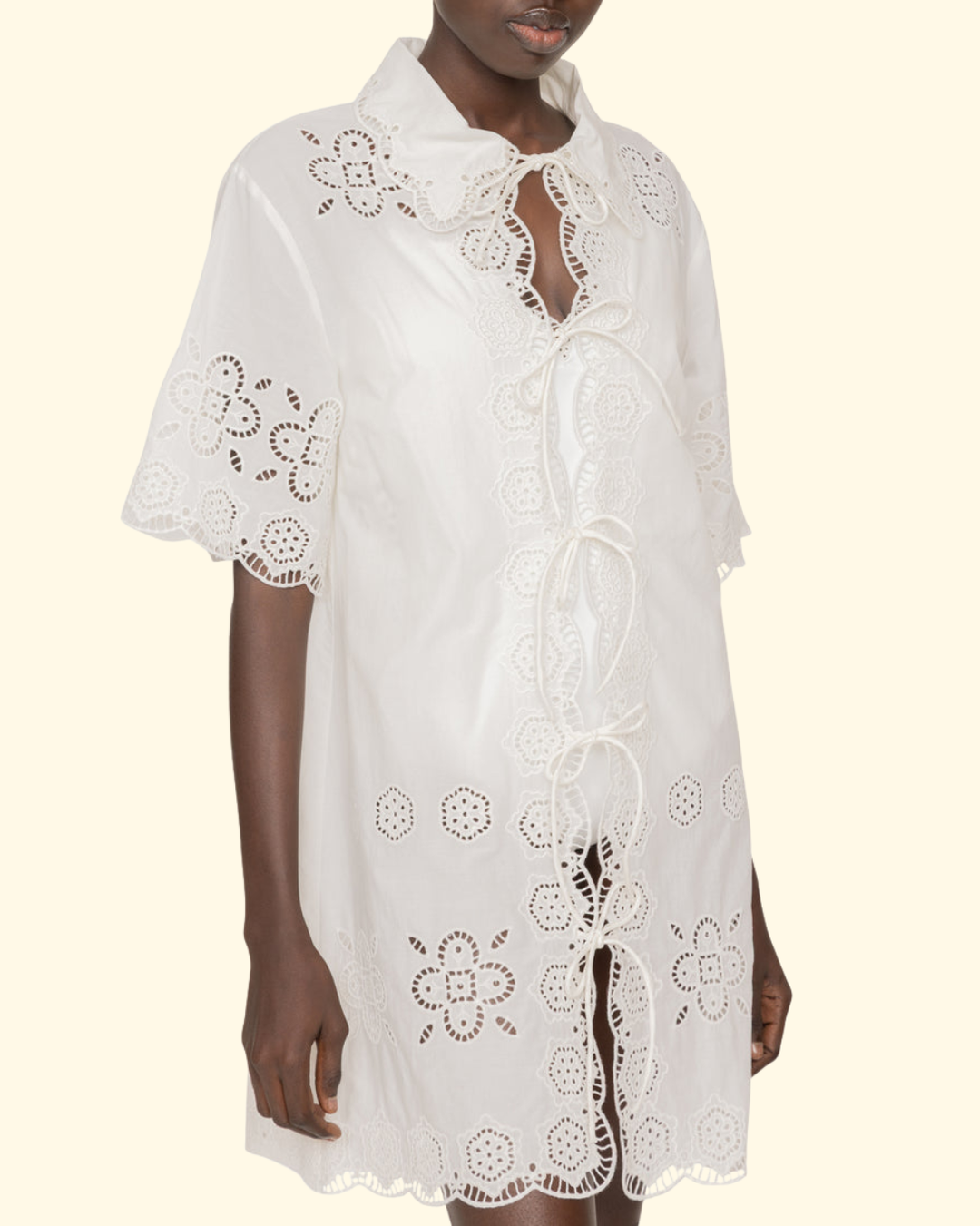 Babette Eyelet Swim Coverup | White