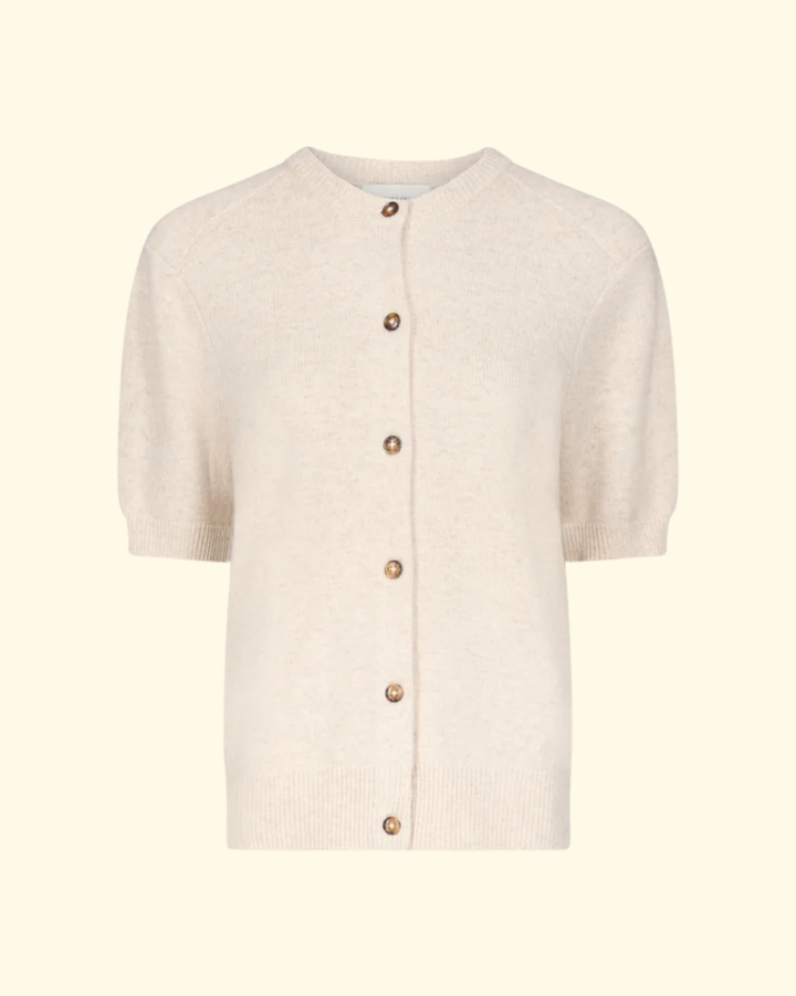 Jodi Short-Sleeve Cardigan | Beige