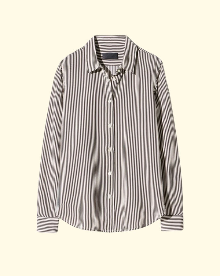 Gaia Slim Shirt | Dark Brown / Cream