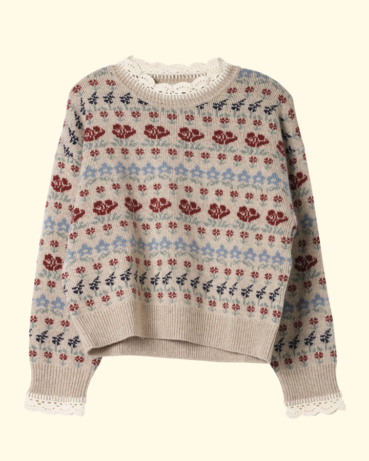 Preston Knit Crew Neck Sweater | Cream
