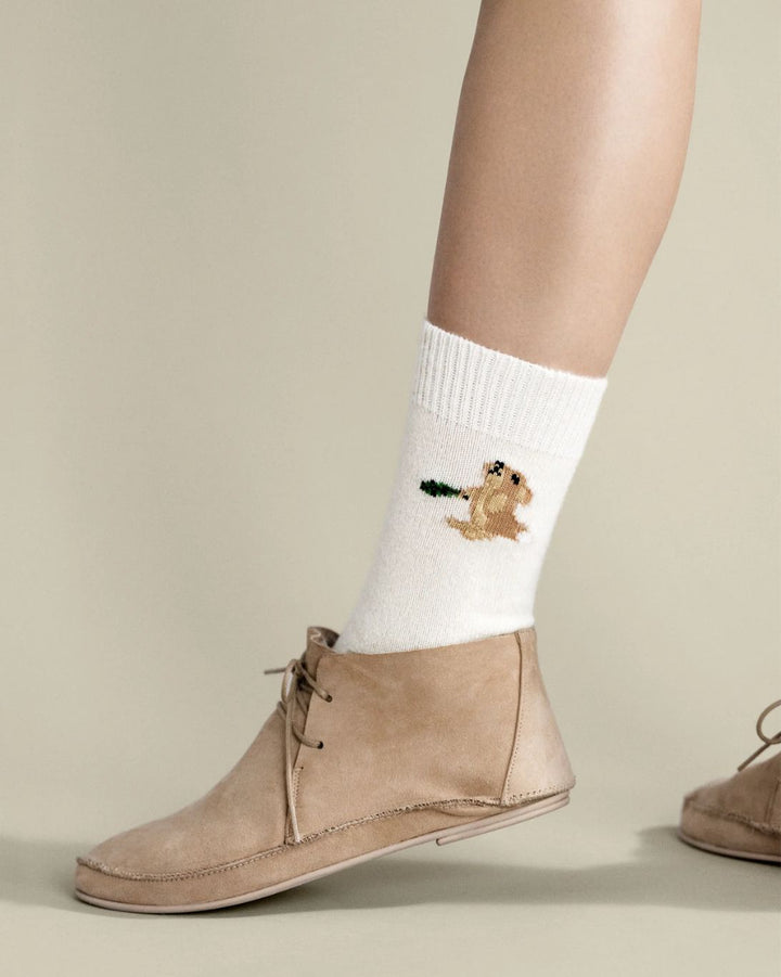 Hungry Bunny Cashmere Crew Sock