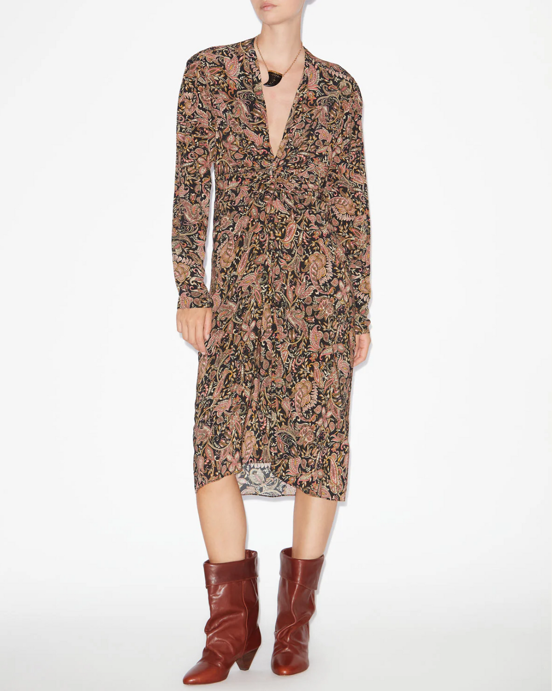 Zeliha Dress | Black/Ochre