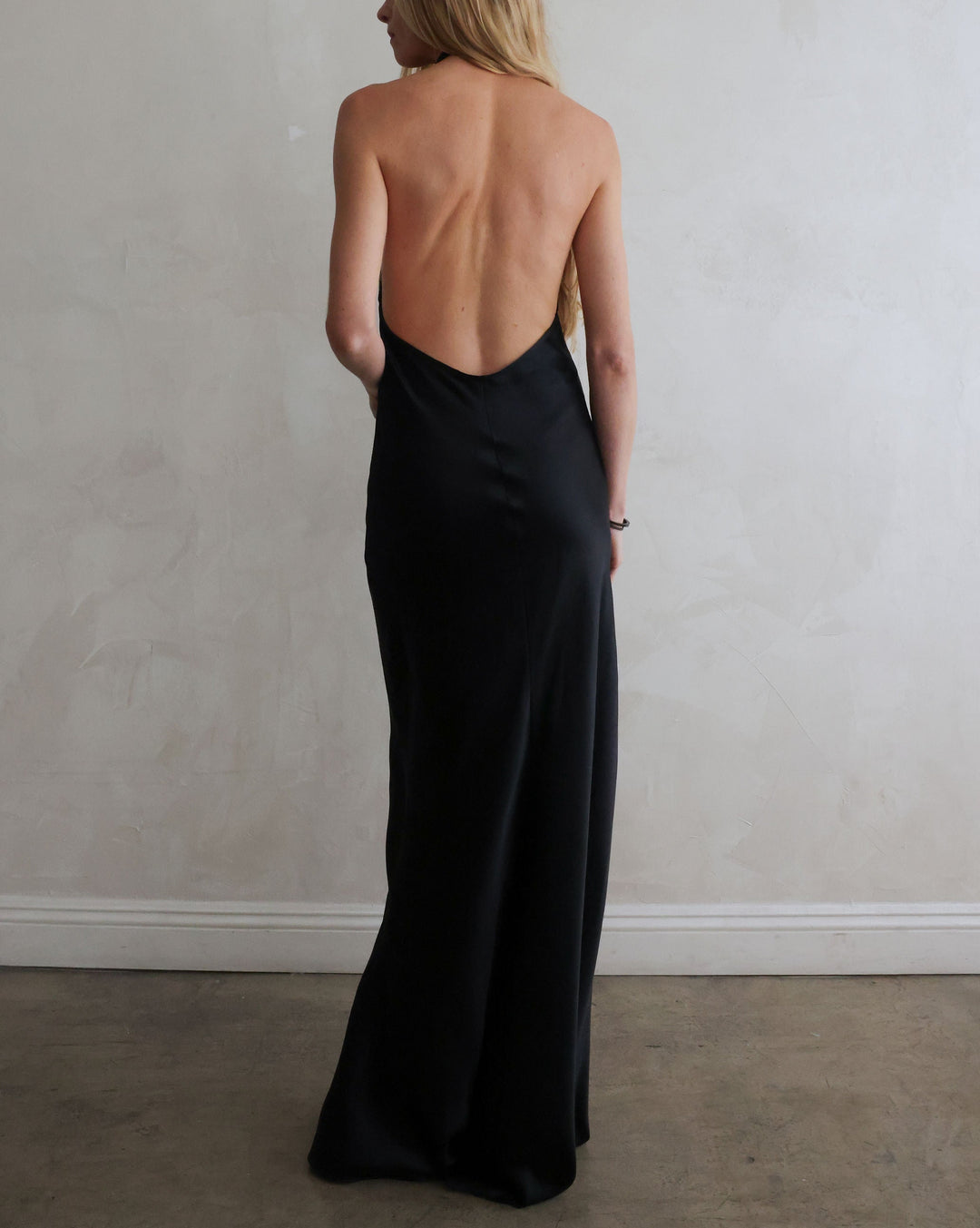 Noemie Lace Halterneck Gown | Black