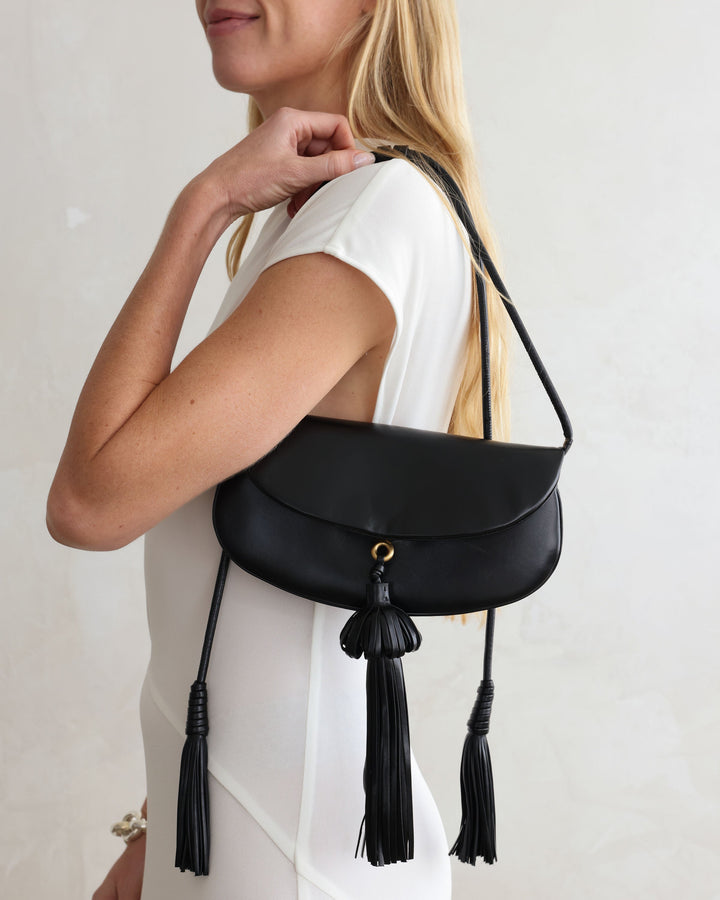 Paloma Tassel Flap Bag | Noir