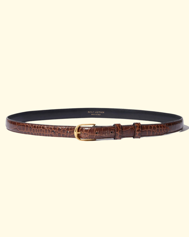 Jane Belt | Dark Brown Croc