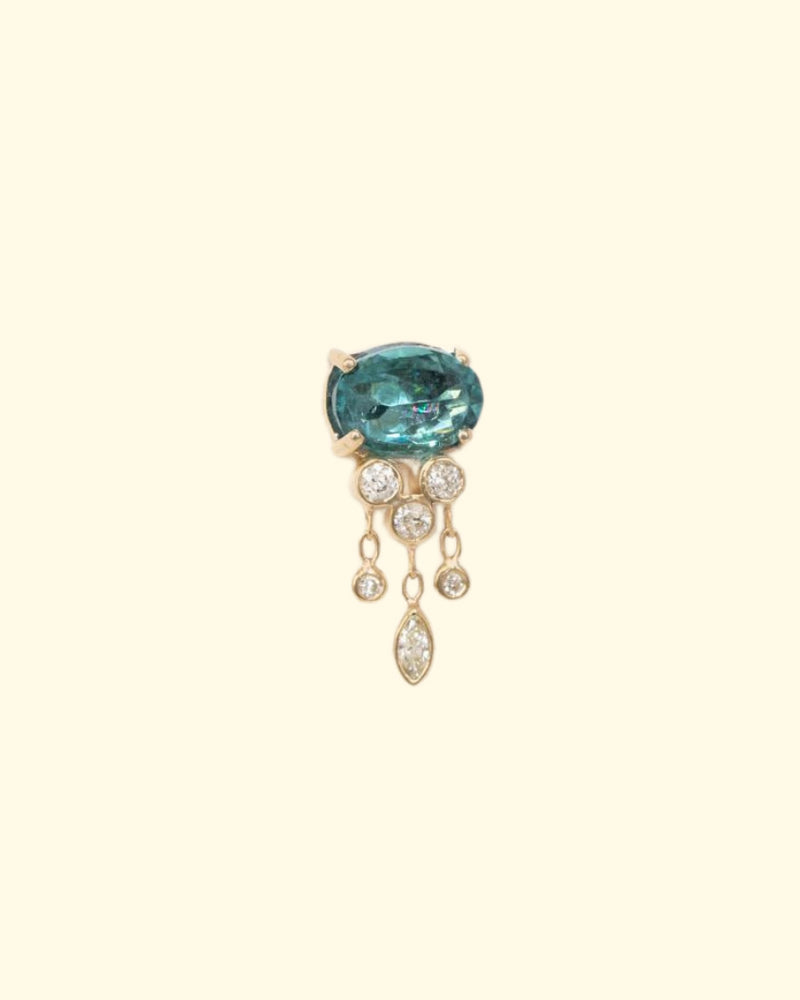 Jellyfish Earring | Turquoise Tourmaline & Diamond