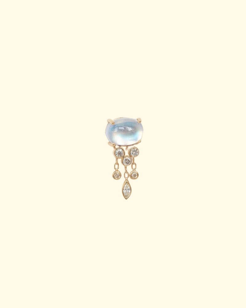 Jellyfish Earring | Moonstone & Diamonds