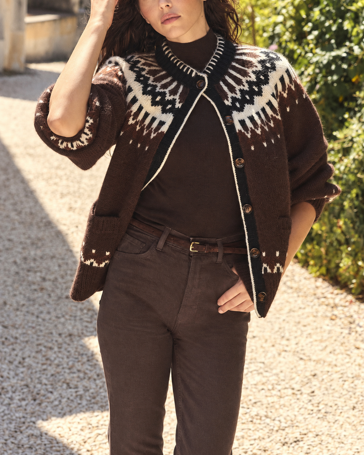 Hue Cardigan | Brun Ab Fair Isle