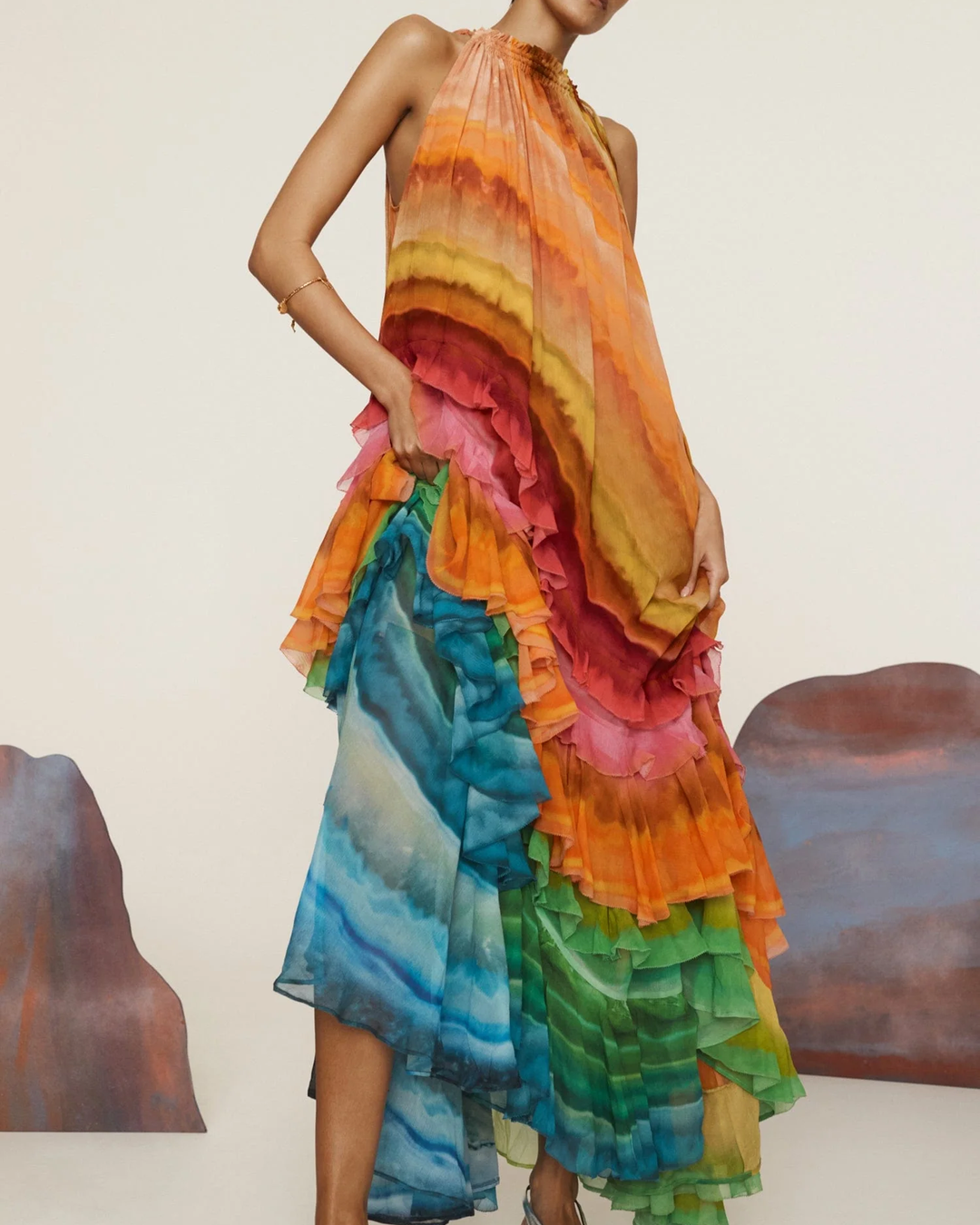 Iris Ruffle Gown | Multi