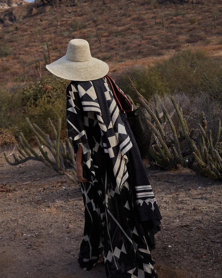 Ancestral Palm Pareo | Iconic Black/Ecru