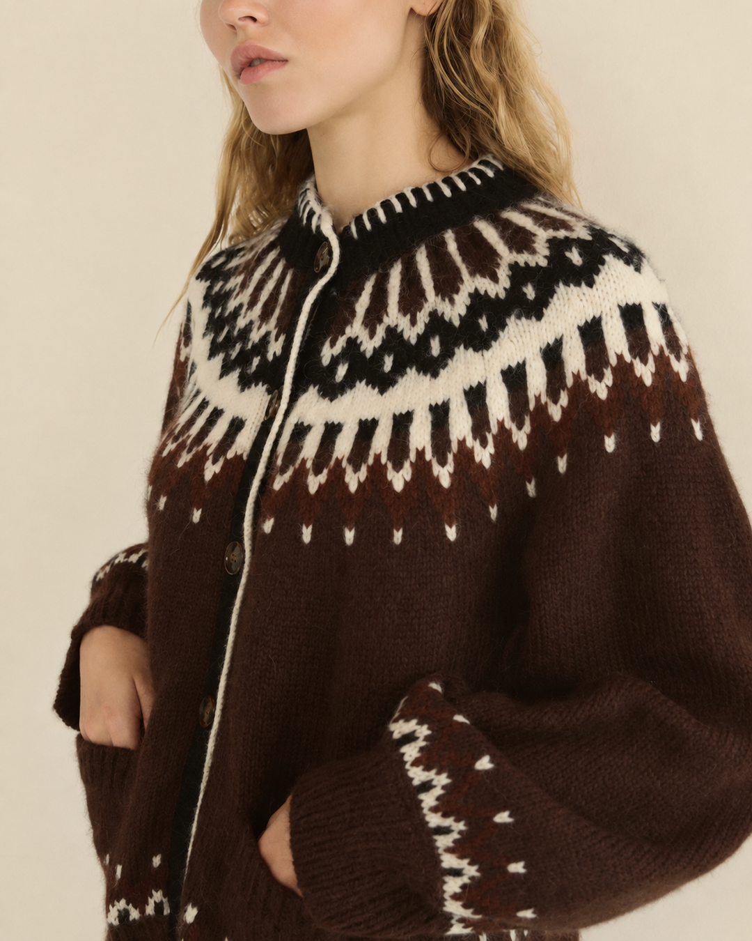 Hue Cardigan | Brun Ab Fair Isle