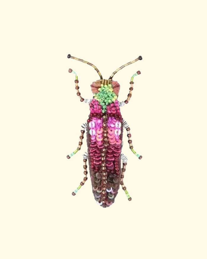 Pink Jewel Beetle Brooch Pin