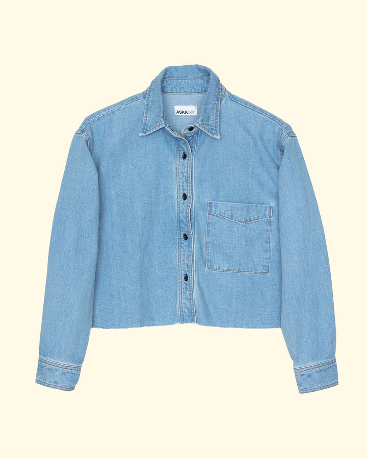 Crop Denim Shirt | Vintage Wash