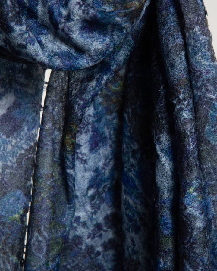 Souffle Semi Felted Print | Flower Blues
