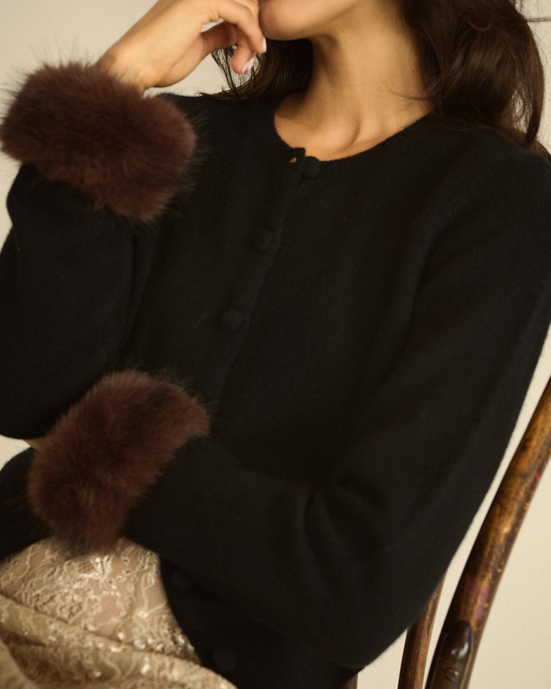 Clara Cardigan | Black — cropped 4:5 view 04