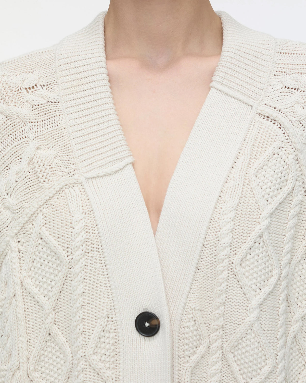 V Cardigan Long Sleeve | Ivory