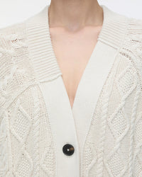 V Cardigan Long Sleeve | Ivory