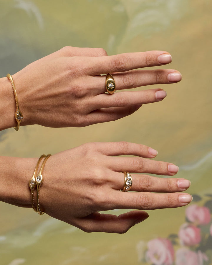 Marquise Diamond Cuff | 18k Yellow Gold