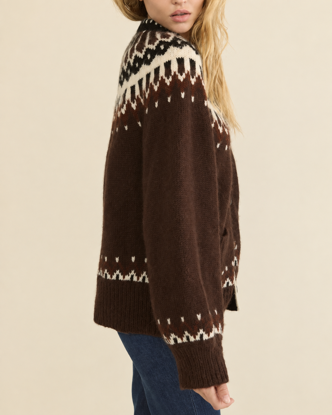 Hue Cardigan | Brun Ab Fair Isle