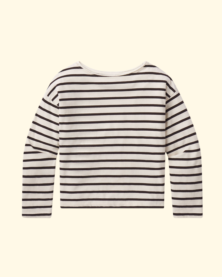 Boat Neck L/S | Chocolate Stripe
