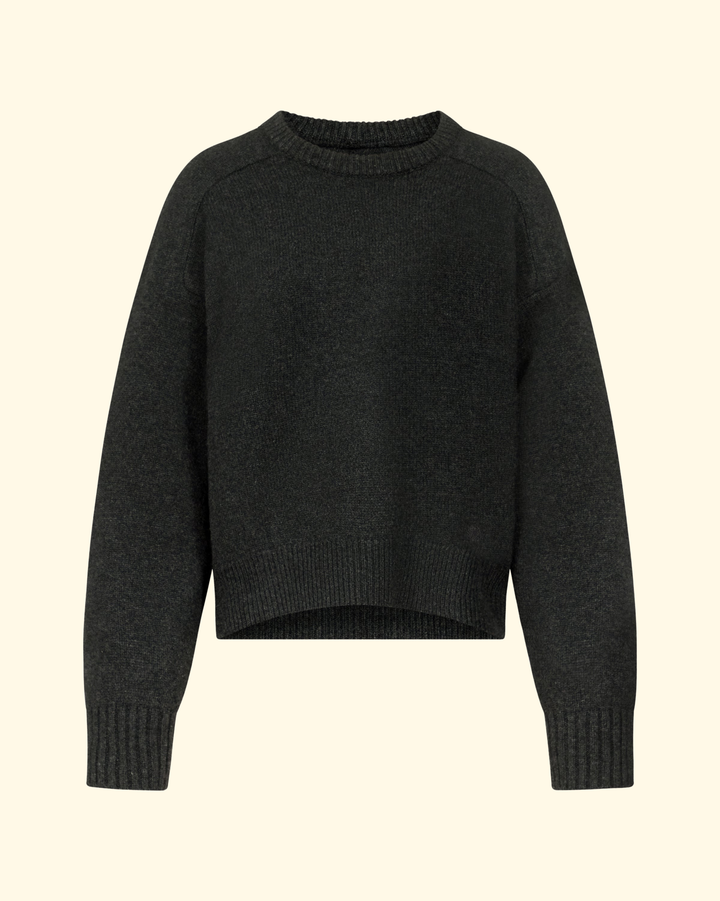 Breha Sweater W Piping | Charcoal Melange