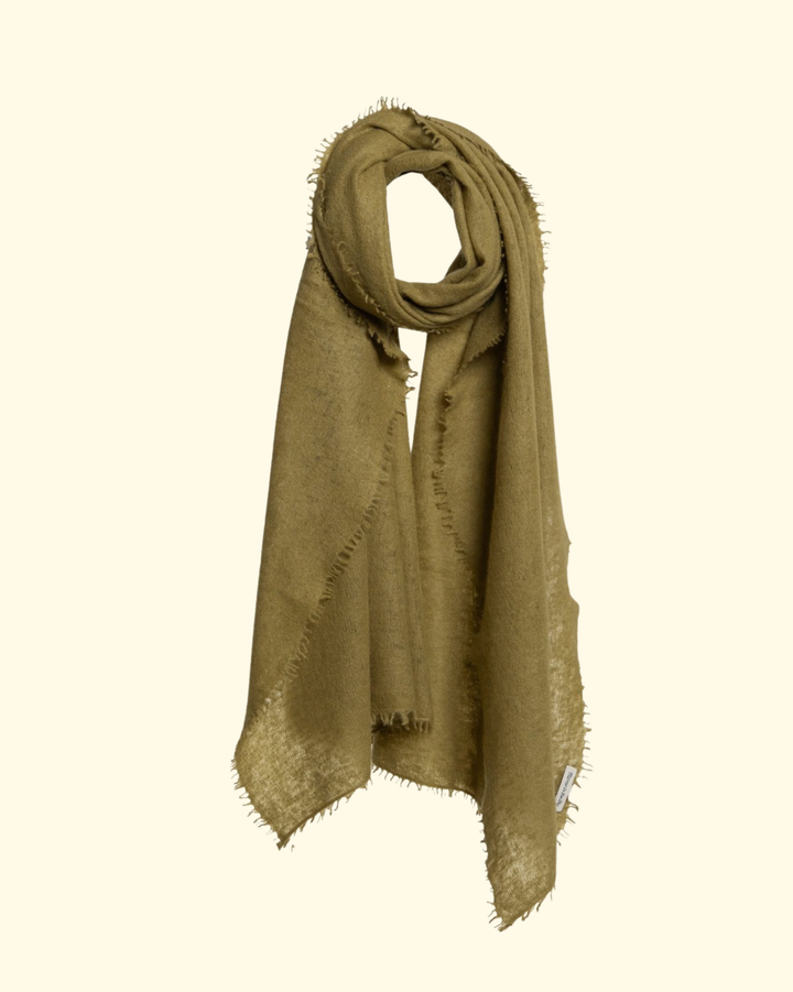 Open Knitted Shawl | Olive