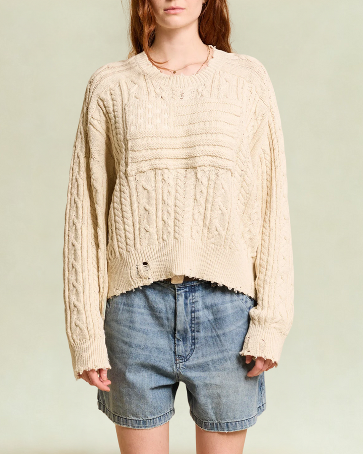 Shadow American Flag Sweater | Ecru
