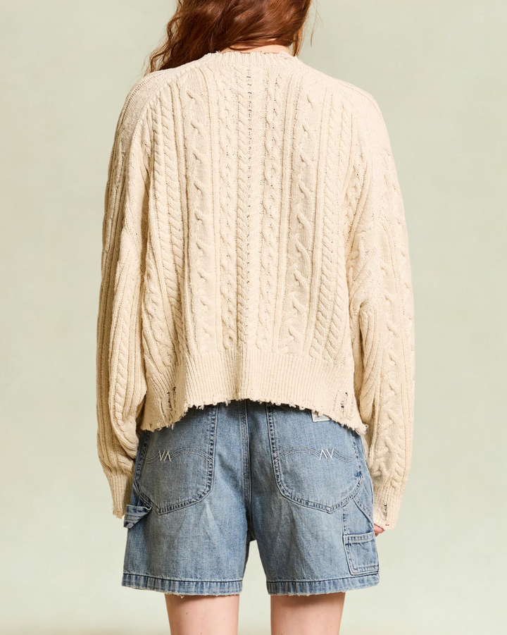Shadow American Flag Sweater | Ecru
