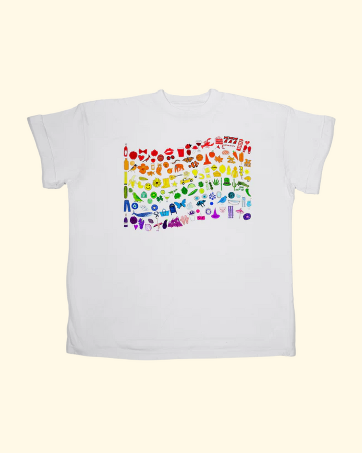 Pride Flag Boyfriend Tee | White