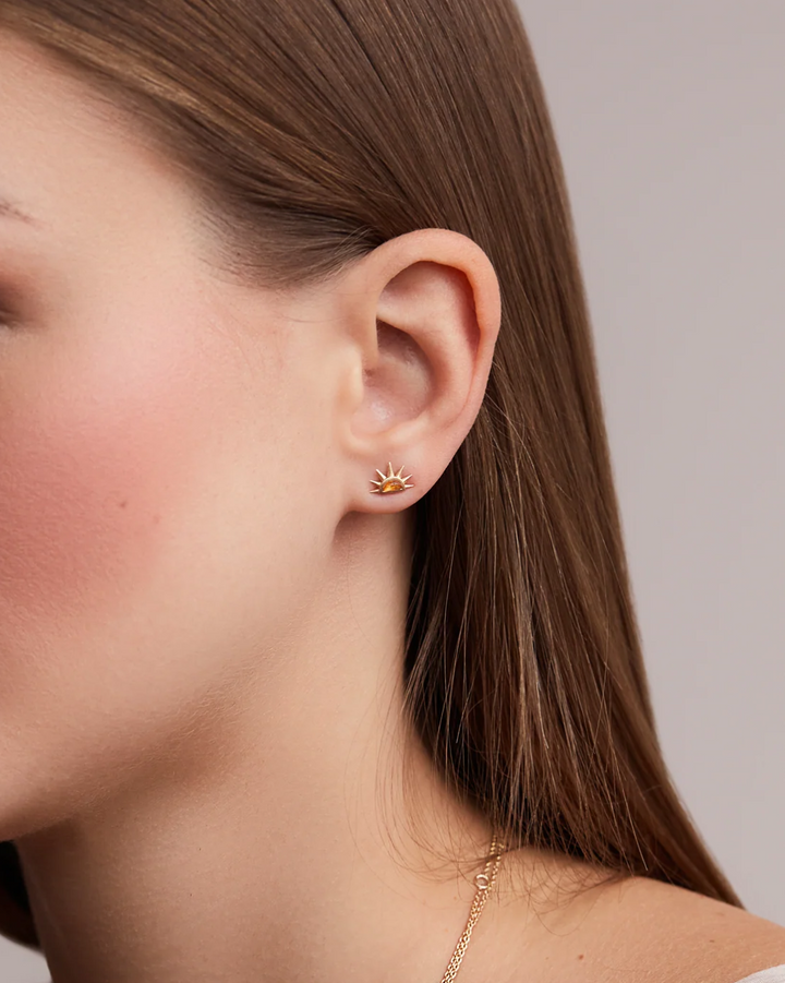 Directly Into The Sun Studs | 18k Yellow Gold