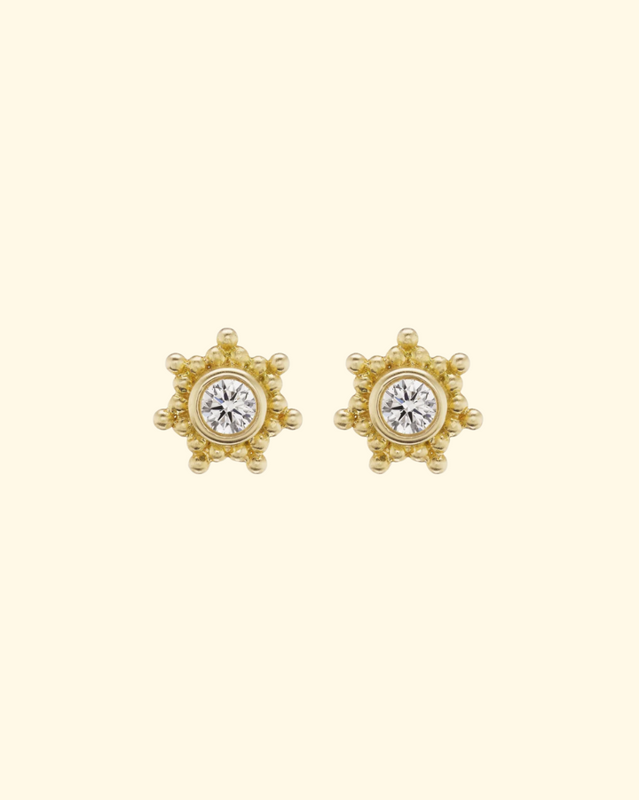 Granium Star Earrings in Diamond | 18k Yellow